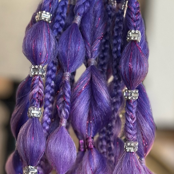 Festival Braids. Set of (2) tie in extensions.Reusable hair for braids or buns. - Picture 5 of 6